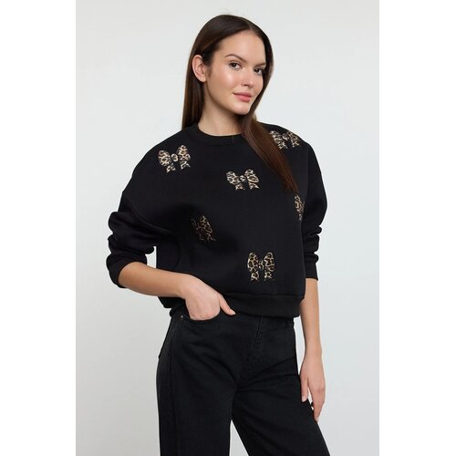TRENDYOLMILLA ženski duks Twoaw25Sw00307, crna-crna Cene