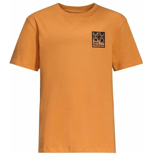 Jack Wolfskin Otroška bombažna kratka majica TEEN EXPLORING T B rumena barva