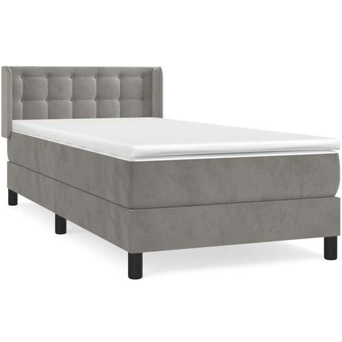 Box spring krevet s madracem svjetlosivi 90x190 cm bar&amp;scaron;unasti Slike