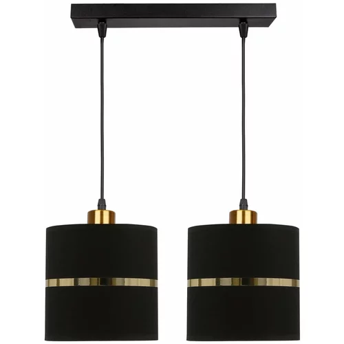 Candellux Lighting Crna viseća svjetiljka s tekstilnim sjenilom ø 15 cm Assam –