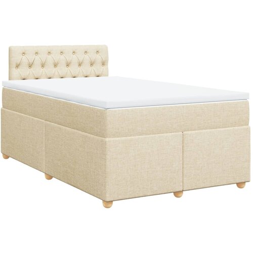 VidaXL Krevet box spring s madracem krem 120 x 190 cm od tkanine Slike