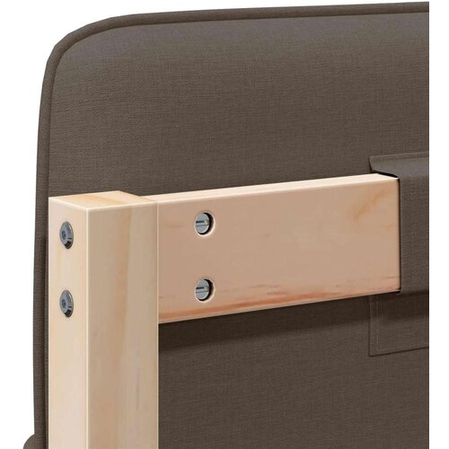 VidaXL tapecirani uzglavlje smeđa i taupe 135 cm čvrsto borovo drvo Slike