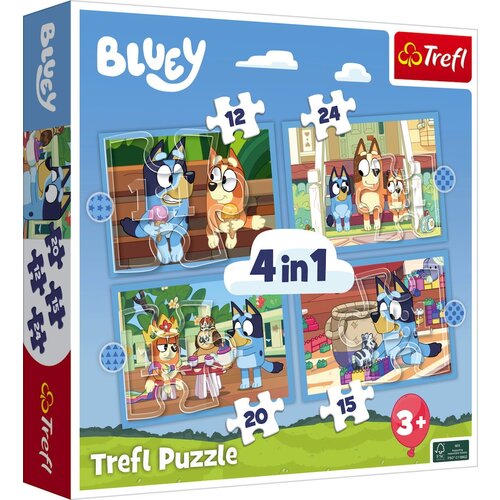 Trefl 4in1 Puzzle Set - Bluey - 1 set. Slike