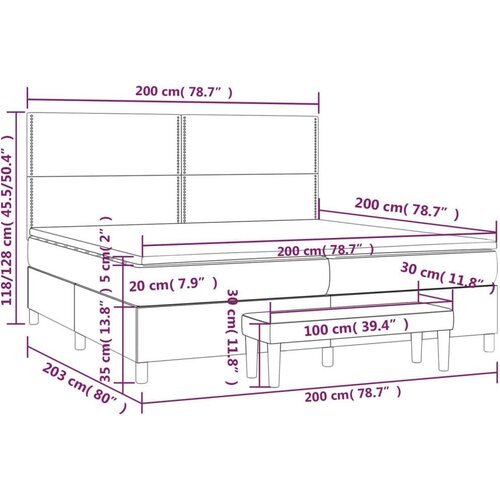 vidaXL Krevet s oprugama i madracem tamnosmeđi 200x200 cm od tkanine Cijene