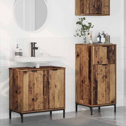 VidaXL Set namje&amp;scaron;taja za kupaonicu 2 pcs Staro drvo 39.5 x 36 x 88 cm Slike