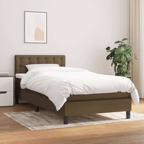  Box spring postelja z vzmetnico temno rjava 80x200 cm blago, (20791438) Slike
