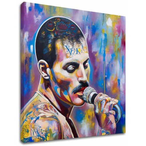  Slika FREDDIE MERCURY - Legenda pod svjetlima reflektora | 100% originalno oslikano akrilom Cijene