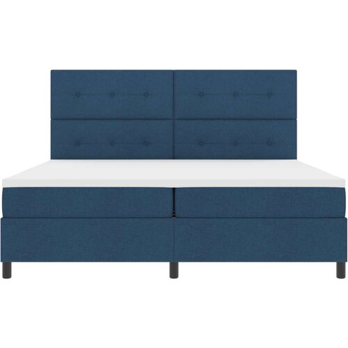 Krevet s oprugom s madracem i LED plavi 200x200 cm Tkanina Slike