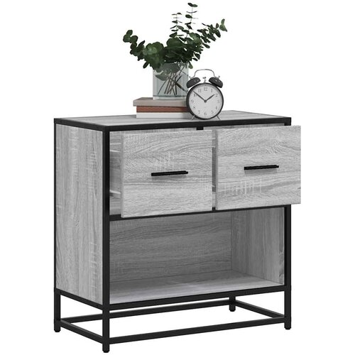VidaXL Noćni ormarić Sivi Sonoma 60x31x60 cm Konstruirano drvo i metal Slike