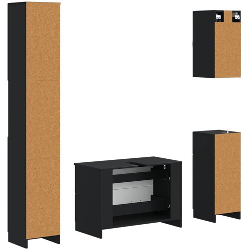  Set kupaonskih ormara od 4 dijela UTRECHT Crna Slike
