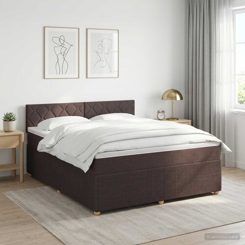  Boxspring krevet s madracem Tamno smeđa 140 x 190 cm Tkanina Cijene