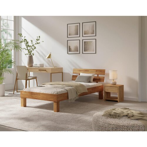 MID.YOU POSTELJA 90 cm x 200 cm , les barve hrasta Slike