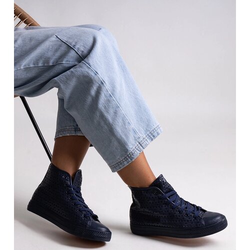 Gemre Navy blue high lace-up sneakers Shima Slike