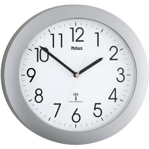 Mebus 52451 wireless wall clock silver Slike