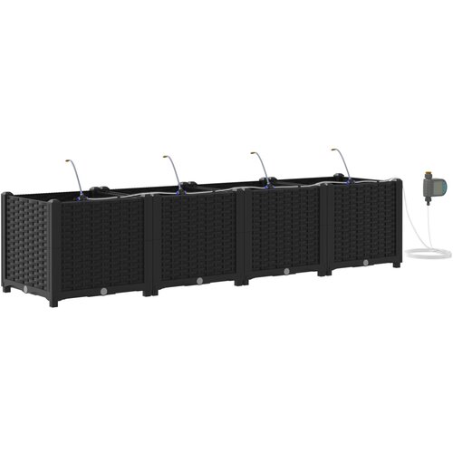 VidaXL Vrtna Sadilica Crna Plastika 160 x 40 x 37.5 cm Slike