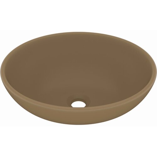 vidaXL luksuzni ovalni umivaonik mat krem 40 x 33 cm keramički Cene