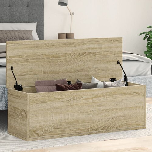 vidaXL Škatla za shranjevanje sonoma hrast 102x35x35 cm inženirski les Cene