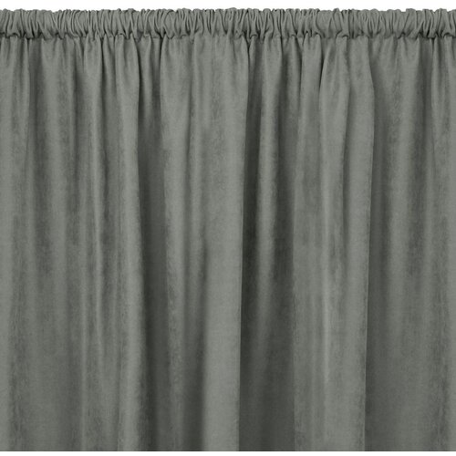  Curtain MILANA color gray style classic 5 cm pole pocket chenille 220x225 HOMEDE Slike