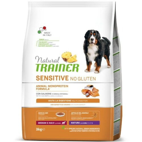 Trainer Natural SENSITIVE hrana za starije pse - Losos - Medium/Maxi Mature 3kg Slike