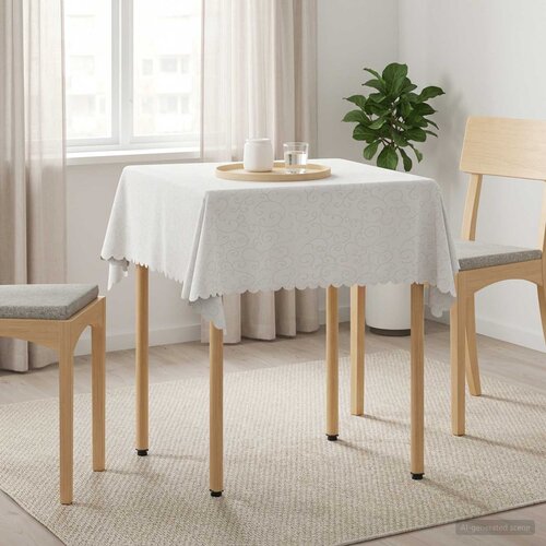  Tkanina za stol Četvrtasti Bijela 90 x 90 cm Cijene