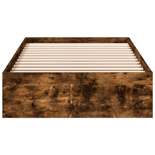 vidaXL Posteljni okvir s predali dimljen hrast 90x200 cm inž. les Cene