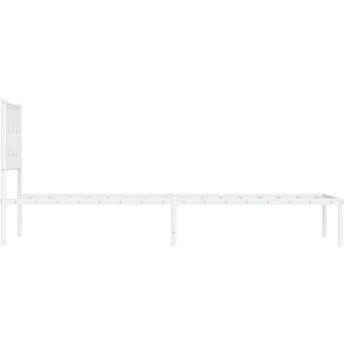VidaXL Metalni okvir za krevet s uzglavljem bijeli 90 x 190 cm Slike