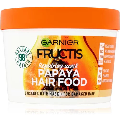 Garnier Fructis Papaya Hair Food obnavljajuća maska za oštećenu kosu 390 ml