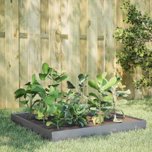 vidaXL Vrtna visoka greda 100x100x18,5 cm pocinkano jeklo Cene