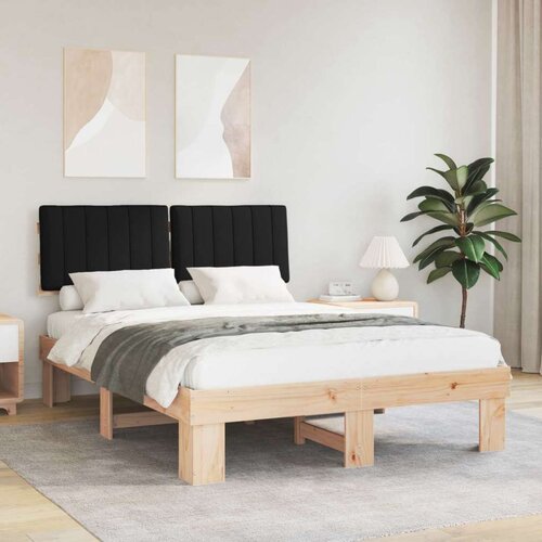  Posteljni okvir z oblazinjenim vzglavjem Črna 135 x 190 cm, (5000101868) Cene