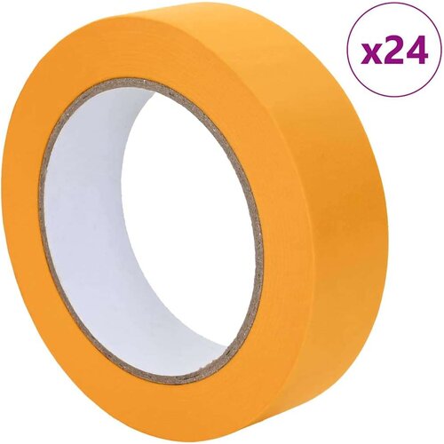 VidaXL Trake za maskiranje slikara 24 pcs Žuta 25mm x 50m Papir Slike