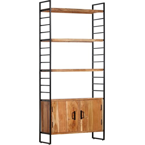 VidaXL Knjižna omara 4-nadstropna 80x30x180 cm trden akacijev les, (20706153) Slike
