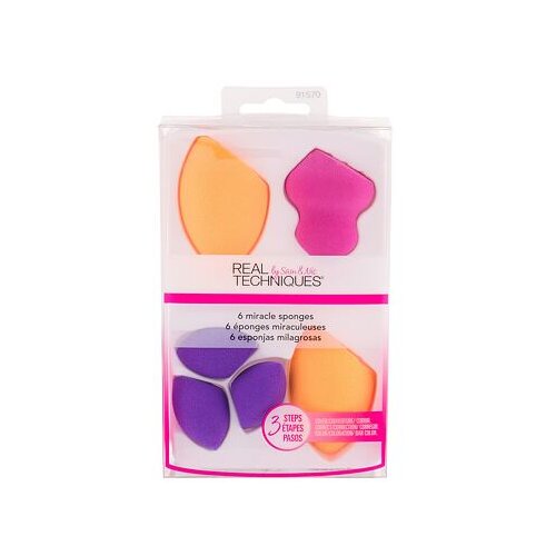 Real Techniques Sponges Mini Brush Trio darilni set gobica Sculpting Sponge 1 kos + gobica Complexion Sponge 2 kos + gobica Mini Eraser Sponge 3 kos za ženske Cene