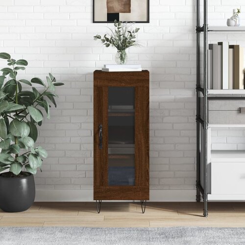 VidaXL Komoda rjavi hrast 34,5x34x90 cm inženirski les Slike