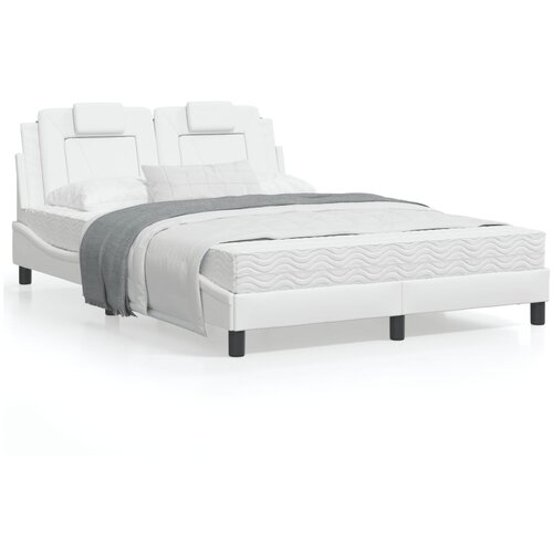 vidaXL Okvir za krevet s uzglavljem bijeli 140x190 cm od umjetne kože Cijene