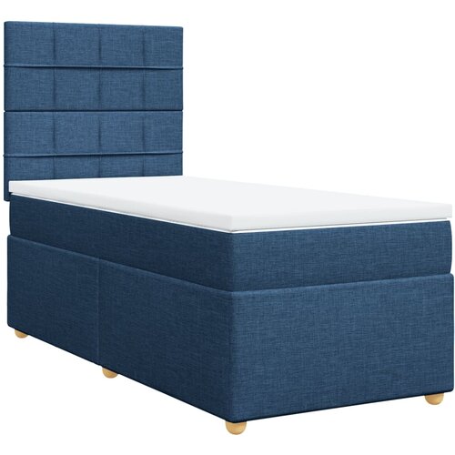 vidaXL Box spring postelja z vzmetnico modra 80x200 cm blago, (21261089) Cene