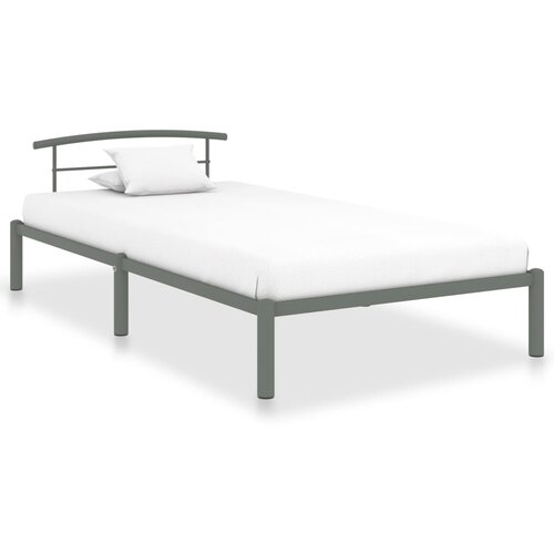 VidaXL Posteljni okvir siv kovinski 100x200 cm, (20646579) Slike