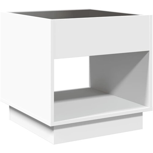  Stolić za kavu s beskonačnim LED svjetlima bijeli 50x50x50 cm Slike