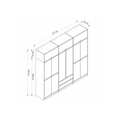 Hanah home Ormar Elina-8910, 277x253x52 cm, Antracit Slike