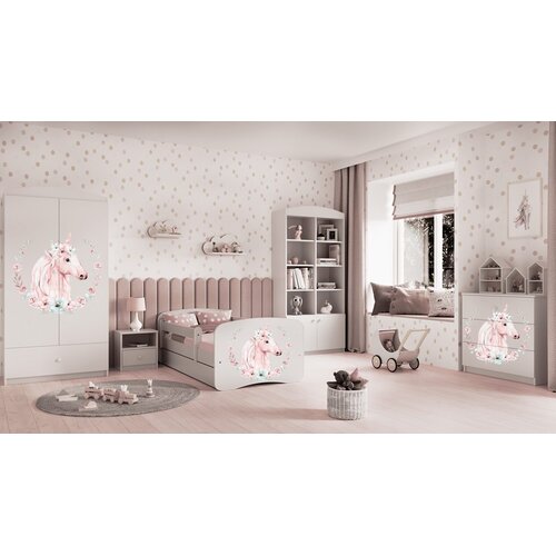 HAPPYKIDS Otro&scaron;ka postelja Dreamy 180x80 konj z leži&scaron;čem s predalom Bela Cene