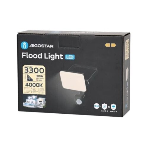 Aigostar led reflektor sa senzorom LED/30W/230V 4000K IP65 crne boje Slike