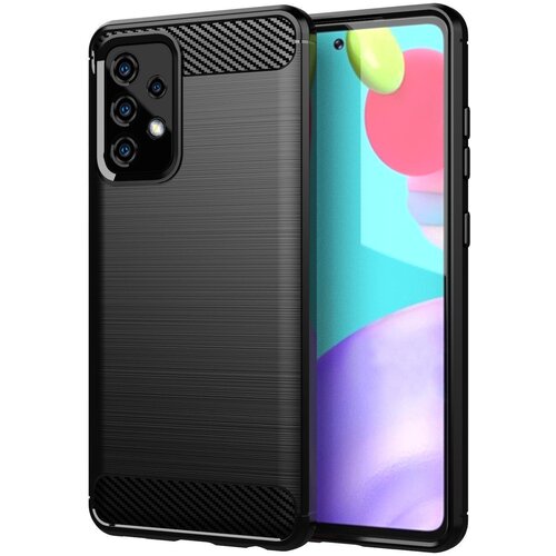 Cadorabo Ohi&amp;scaron;je, združljiv s Samsungom v bru&amp;scaron;enem črnem - za&amp;scaron;čitnem pokrovu, narejen iz fleksibilnega silikona TPU v videzu iz nerjavečega jekla ogljika, (20590079) Slike