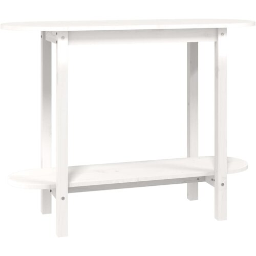 Maison Chic konzolna miza - miza ob steni bela 110x40x80 cm trdna borovina, (21786474) Cene