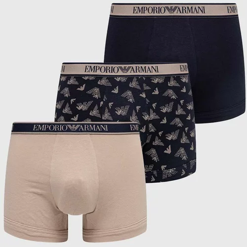 Emporio Armani Underwear Boksarice 3-pack moški, bež barva