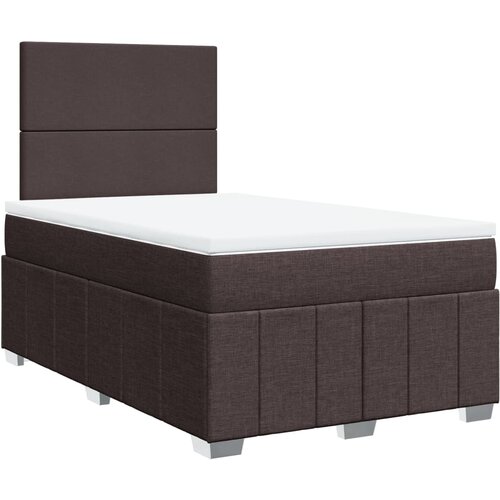 vidaXL Box spring postelja z vzmetnico temno rjav 120x200 cm blago, (21304930) Cene