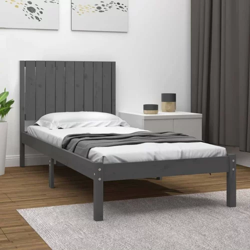  za krevet od masivne borovine sivi 90 x 200 cm