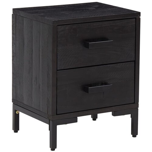 Maison Chic Nočna omarica - Nočna miza črna 36x30x45 cm trdna borovina, (21686840) Slike