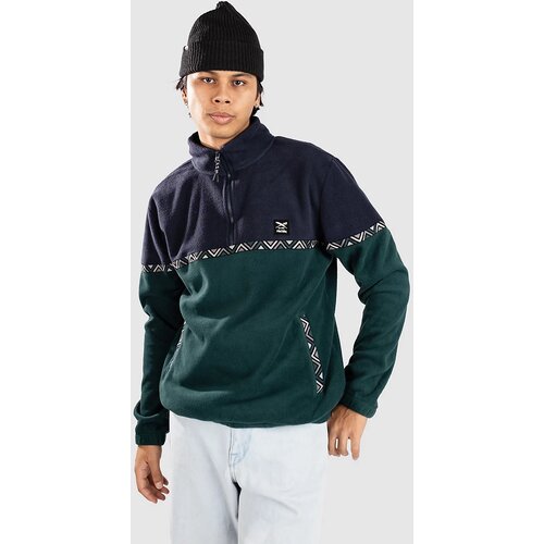 Iriedaily Monte Noe Troyer Half-Zip Pulover iz flisa blue green Cene