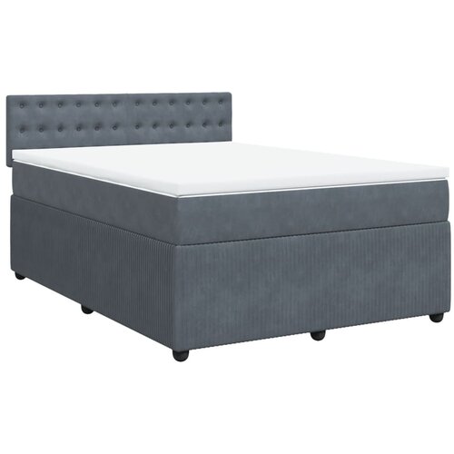 Maison Chic Box spring postelja - Vzmetna postelja z vzmetnico temno siva 140x200 cm žamet SL5527, (21904462) Cene