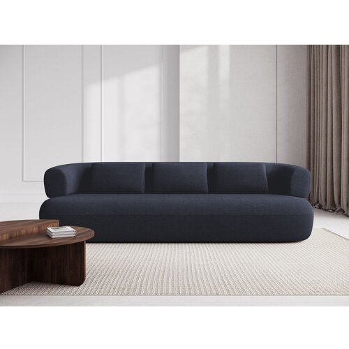 Micadoni Temno modra sedežna garnitura iz tkanine boucl&amp;eacute; 200 cm Jenny &amp;ndash; Slike
