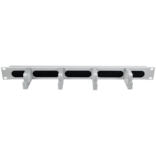 Logilink 19 cable management bar with 4 metal brackets and brush strip, light grey, OR106G Slike